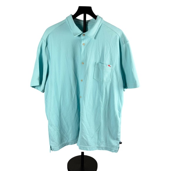 Tommy Bahama Other - Tommy Bahama Mens XXL IslandZone Supima Cotton Pique Button Down Shirt Aqua Blue